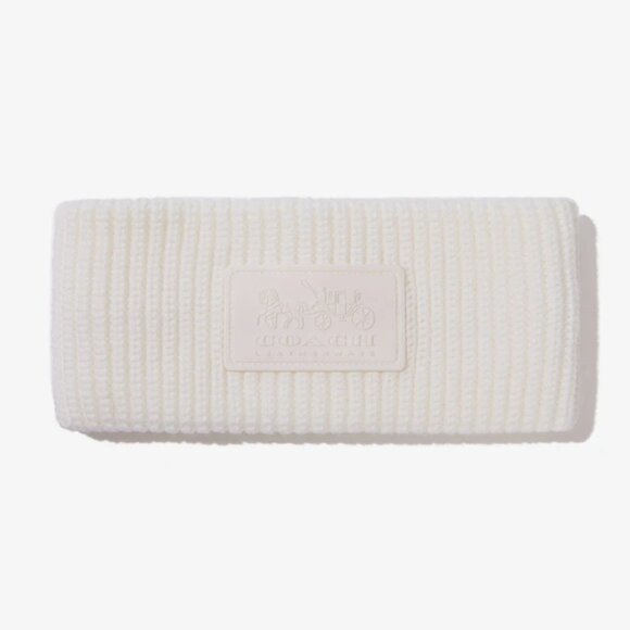 COACH Women's Ivory Knit Winter Headband NEW - Picture 1 of 3